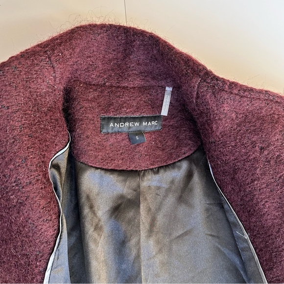 Andrew Marc Wool Blend Burgundy Winter Jacket | Size S - Picture 4 of 11
